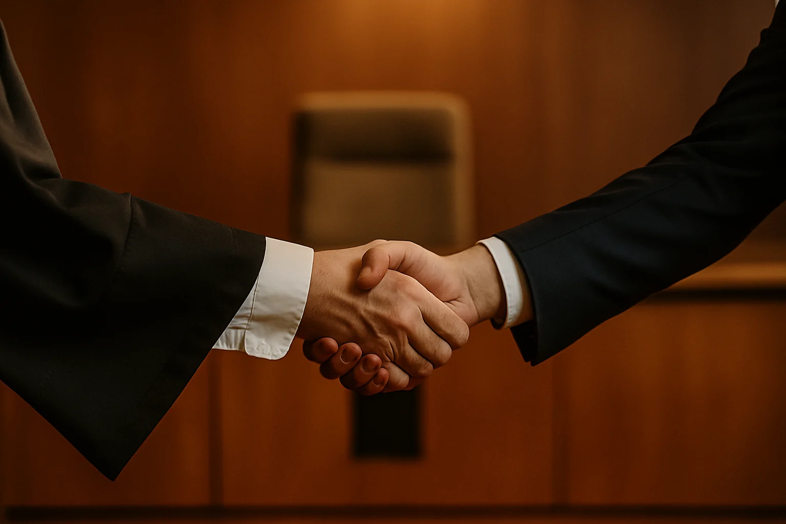 Dos personas dando la mano